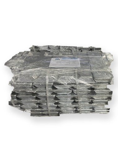 Packaged zinc ingots from Kartik Alloys – raw material for zinc oxide manufacturing
